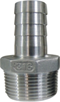 Picture of Stainless Steel 316 Hosetail, Hose Nipple - Hose Barb NPT