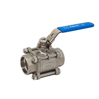 Picture of SS 316 SOCKET WELD 3-Piece Ball Valve Full Port 1000