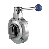 Picture of SS 316L Butt Weld Sanitary Butterfly Valve  EPDM - Pull Handle