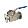 Picture of SS CF8M 3 Way L Port  Ball Valve 150 Flanged - ISO Direct mount